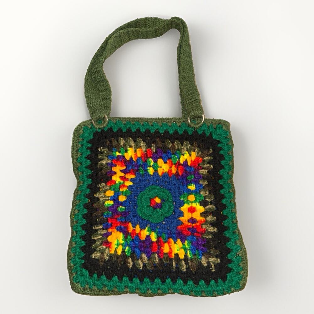 Granny Square Boho Hobo Crochet Shoulder Beach Bag Tote Crossbody Bag Handmade